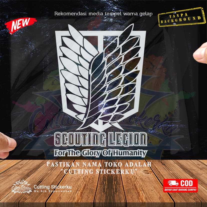 Cutting Stiker Attack On Titan Wings Variasi Motor Mobil Sticker One Piece Timbul Keren Nyala Dasbor Spakbor Visor Body Kaca Helm Laptop Hologram Reflective Tahan Air Setiker Bodi Samping Jepang Pickup Windshield AOT Eren Yeager Mikasa Ackerman