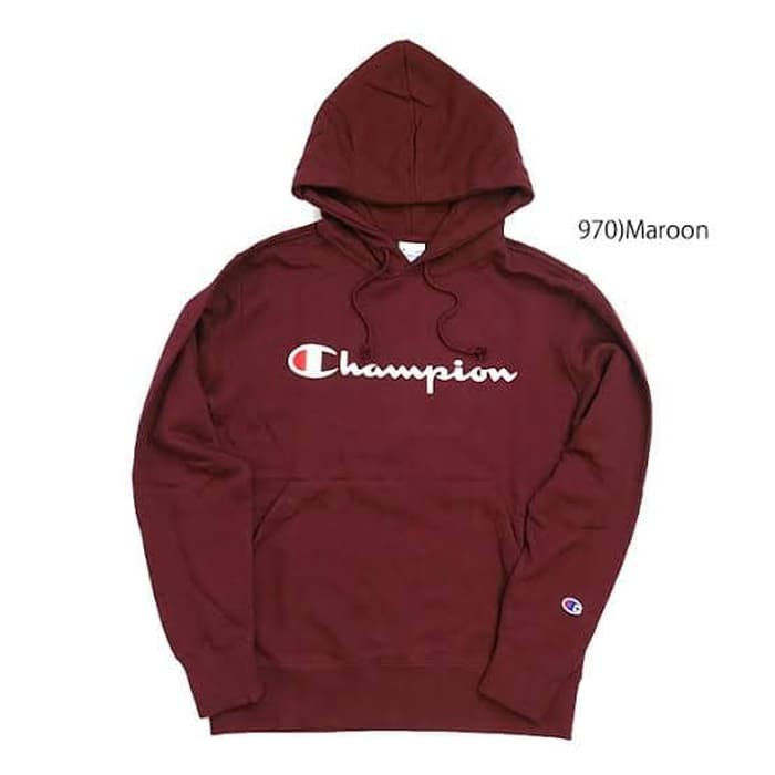 Sweater distro jaket keren switer hoodie pria champion - Hitam