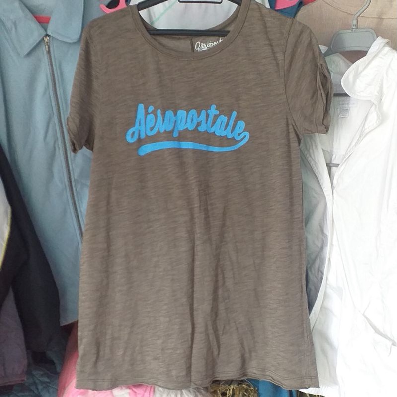 T-Shirt Logo Aeropostale Atasan kaos Branded wanita
