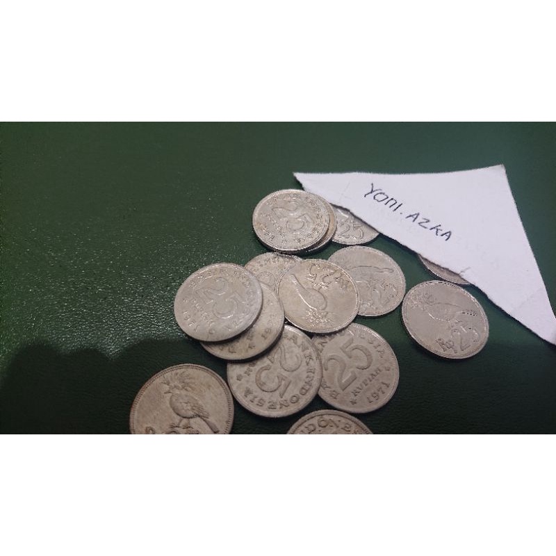 koin 25 rupiah nikel tahun 1971 kotor