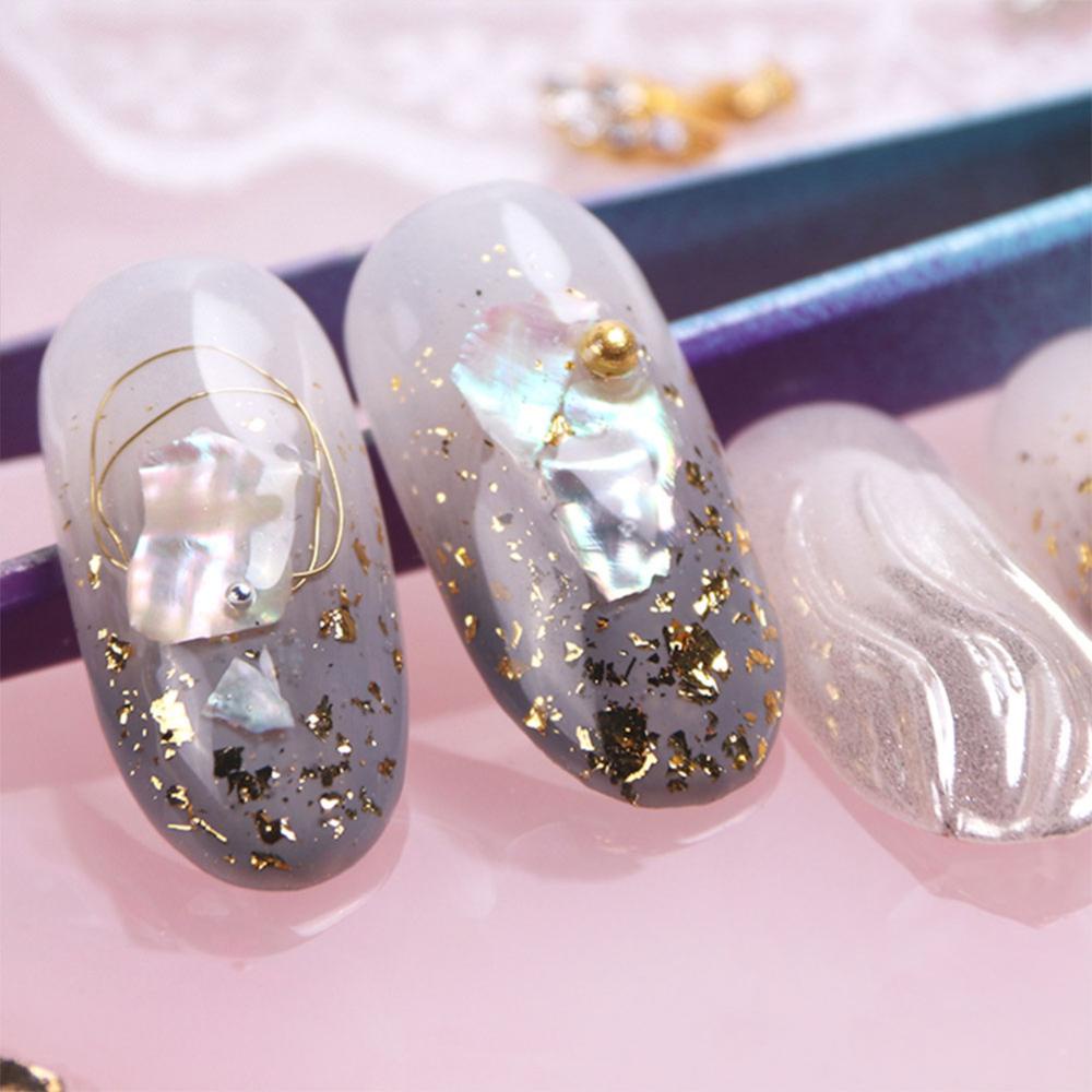 Timekey 12 Sekat / Set Hiasan Kuku 3D Asimetris Bahan Kulit Kerang Abalone Untuk Nail Art A8K5