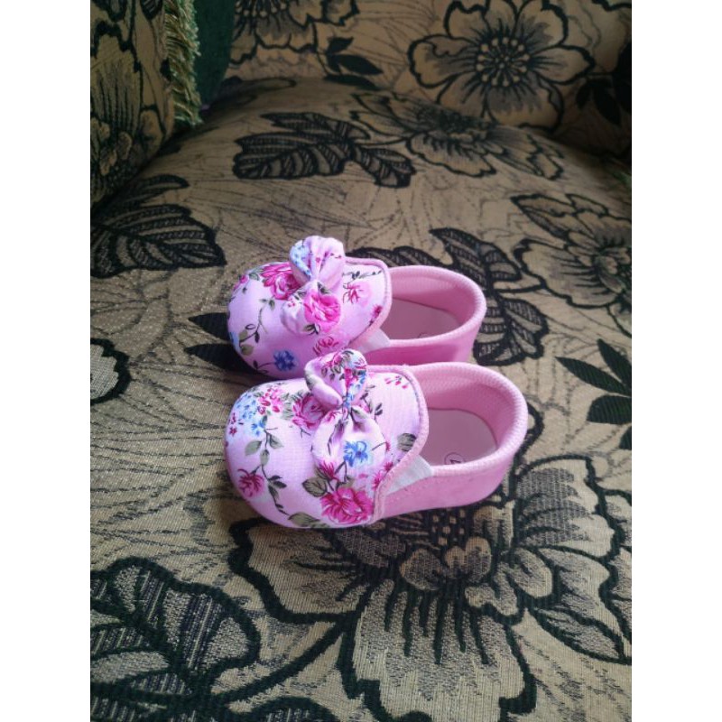 SEPATU BAYI PEREMPUAN TODDLER BABY SHOES SOFT SOLE FLOWER