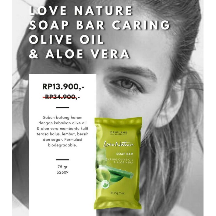 32609 Love Nature soap bar caring olive oil &Aloe vera 75g