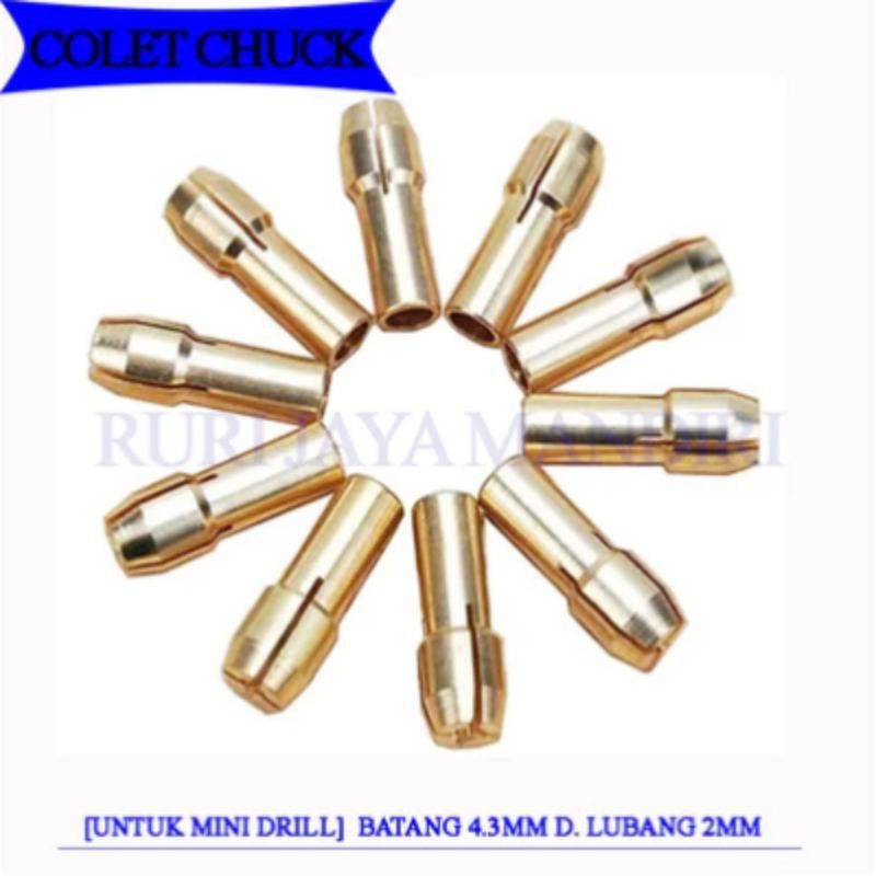 Collet Chuck Mini For Mini Drill/Bor Cuner/Bor Tuner, 2.0mm, shank/batang 4.3mm