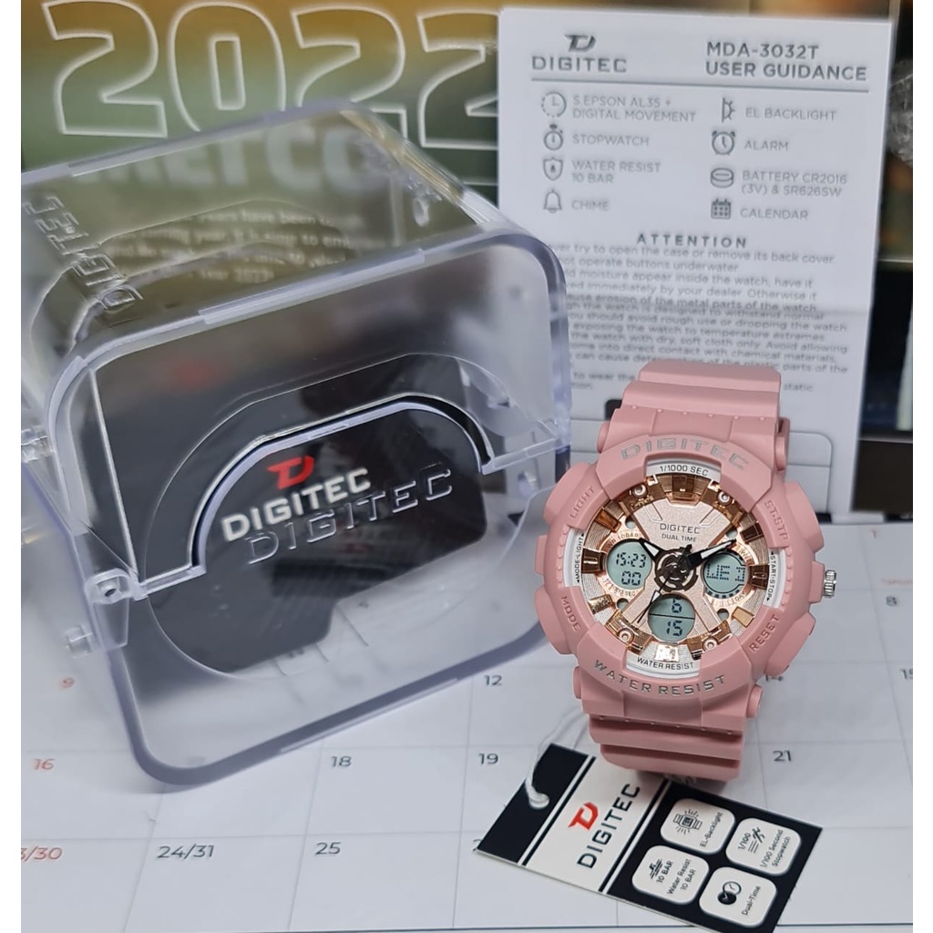 Jam tangan digitec terbaru MDA-3032T ORIGINAL pria wanita sport