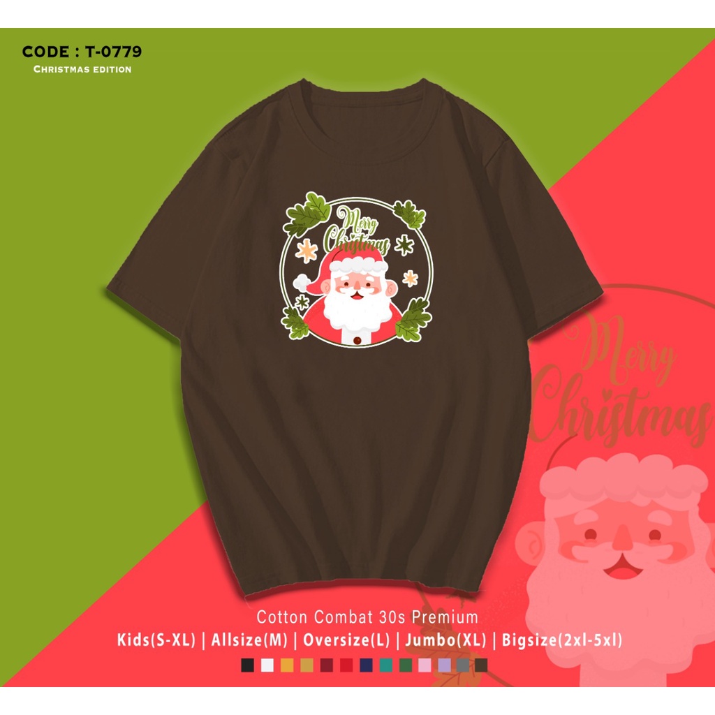 FREE CUSTOM NAMA - KAOS KADO NATAL / SANTA MERRY CHRISTMAS GIFT / T-SHIRT SANTA CLAUS / BAJU SANTAI