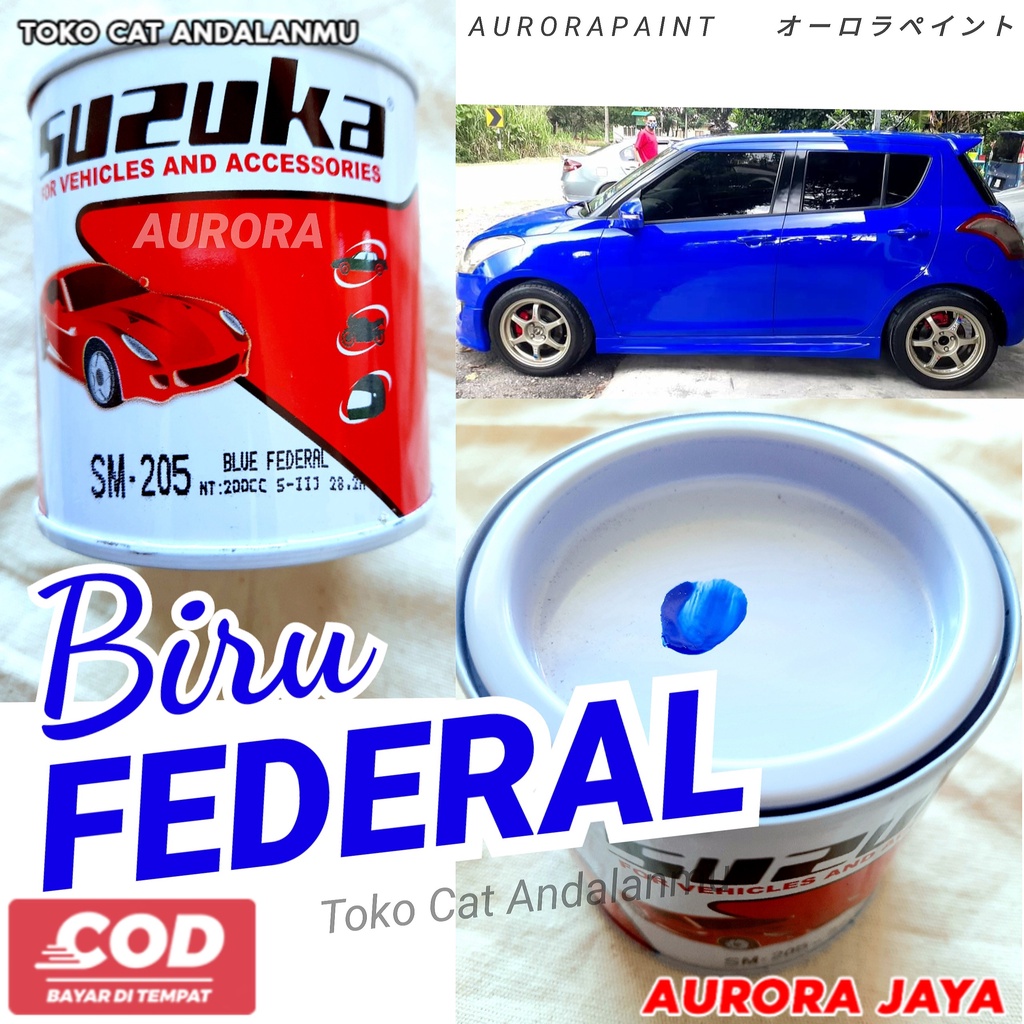 Cat Biru Federal Blue Suzuka Metallic Metalik Metalic Cat Mobil Motor Sepeda Susuka