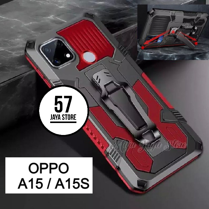 case robot oppo A15 / A15S hard case model terbaru klip silicon standing case armor