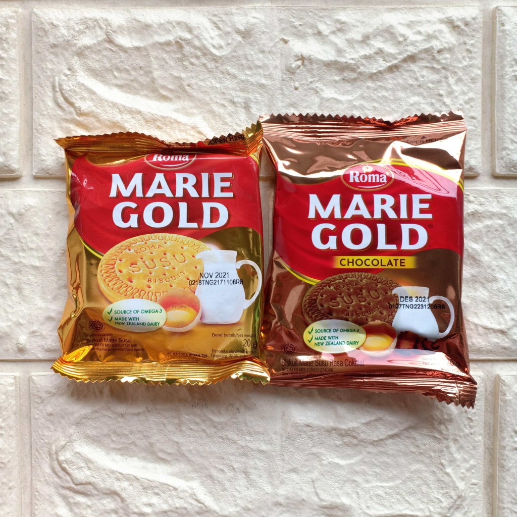 Biskuit Roma Marie Gold Formula Chocolate Sachet 20gr Susu Coklat Milk Biscuit Cemilan Camilan Snack Anak