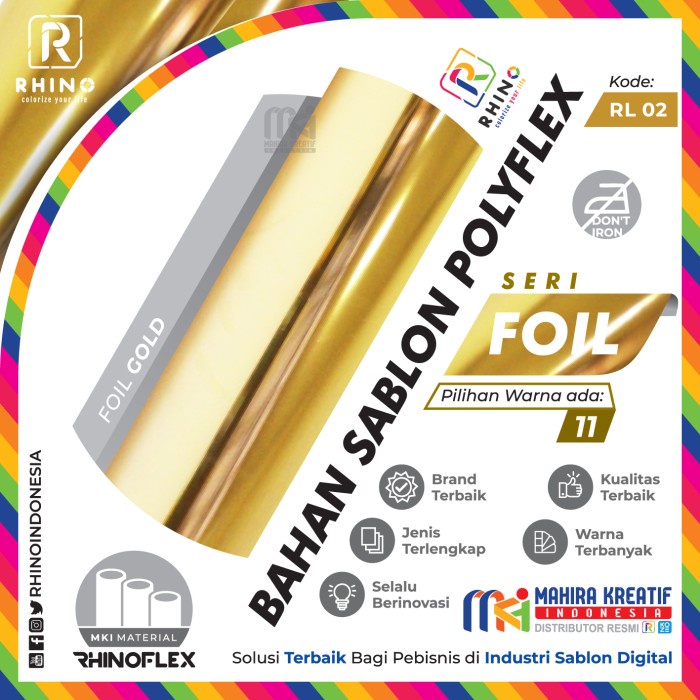 

Premium Polyflex Korea / Poly Flex / Rhino Flex Foil Gold