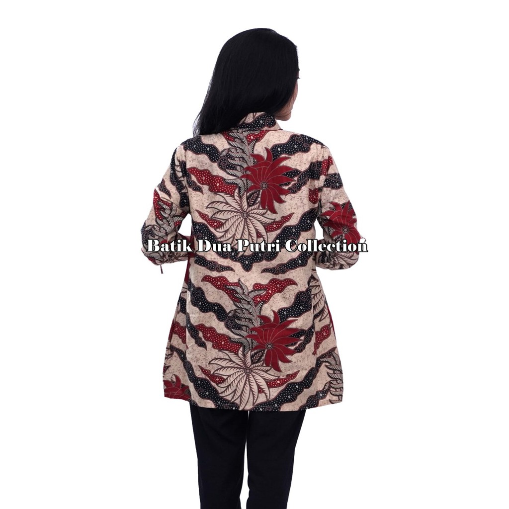 Couple Batik Wanita Atasan Lengan Panjang Dan Kemeja Batik Pria Lengan Pendek By Batik Dua Putri