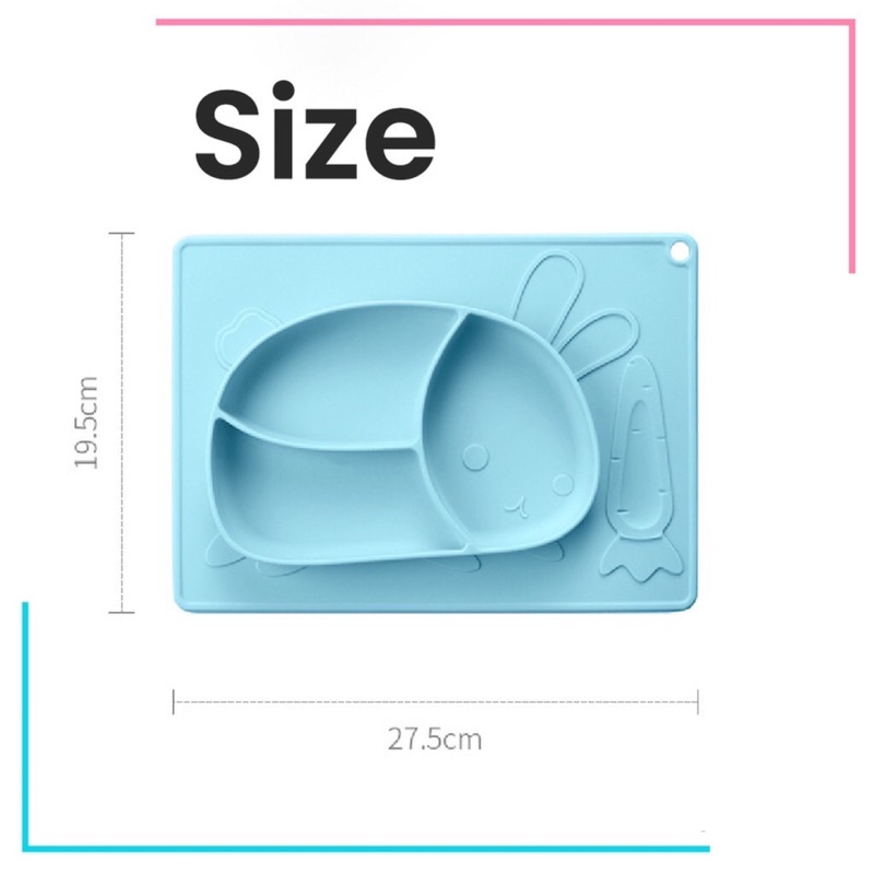 Piring Makan Bayi Silikon baby suction Plate Mat Platemat Silicone