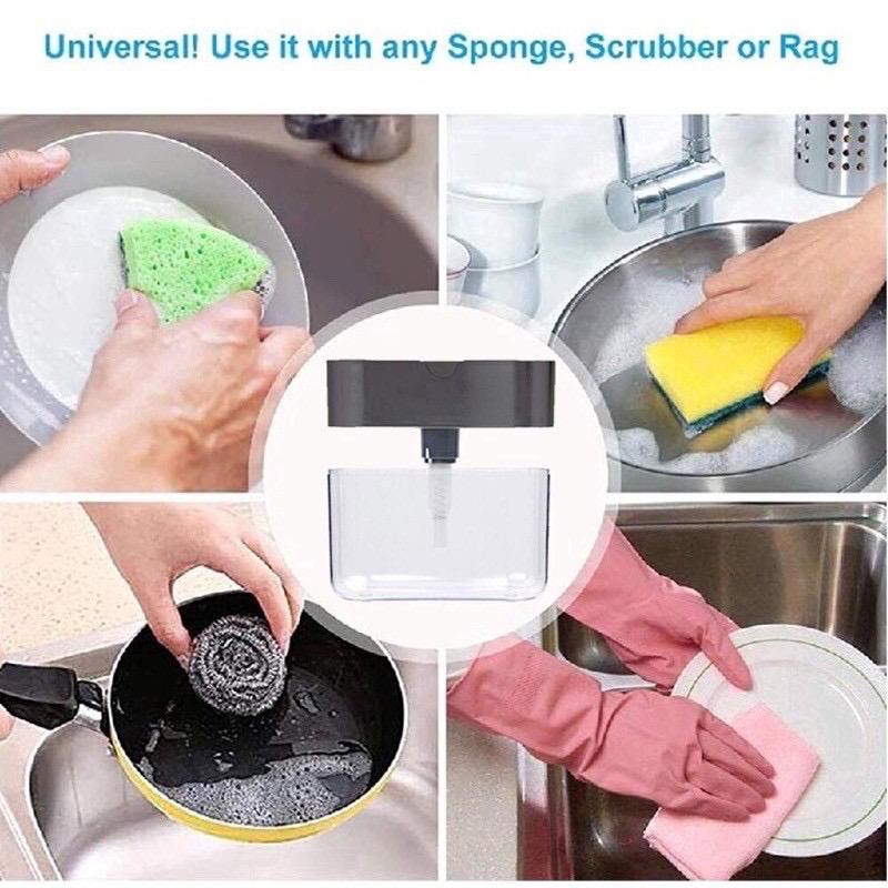 [ YR ] Holder Spons Dispenser Sabun 2in1 dispenser sabun spon kain sabut gosok Peralatan Dapur-2