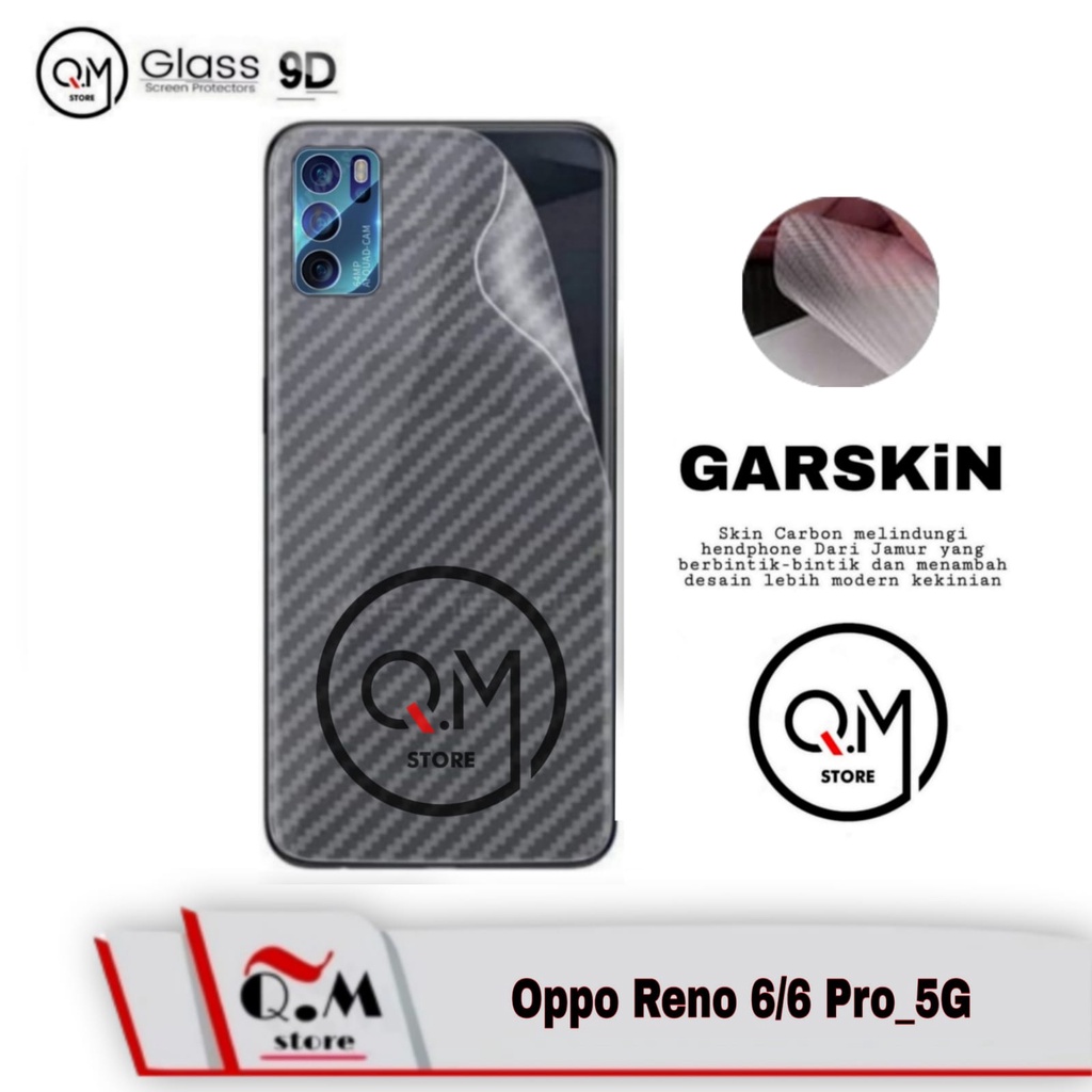 Skin Carbon Garskin Oppo Reno 6 / Oppo Reno 6 Pro 5G 2021 Garskin Full Cover 9D Pelindung