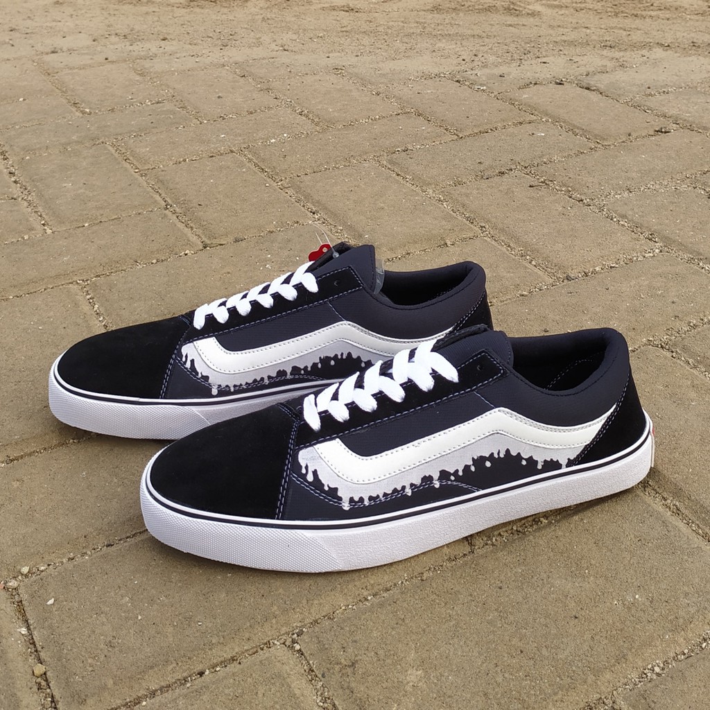 SEPATU PRIA CASUAL VANS OLD SKOOL LUMER HITAM PUTIH SEPATU GAYA SEKOLAH KERJA