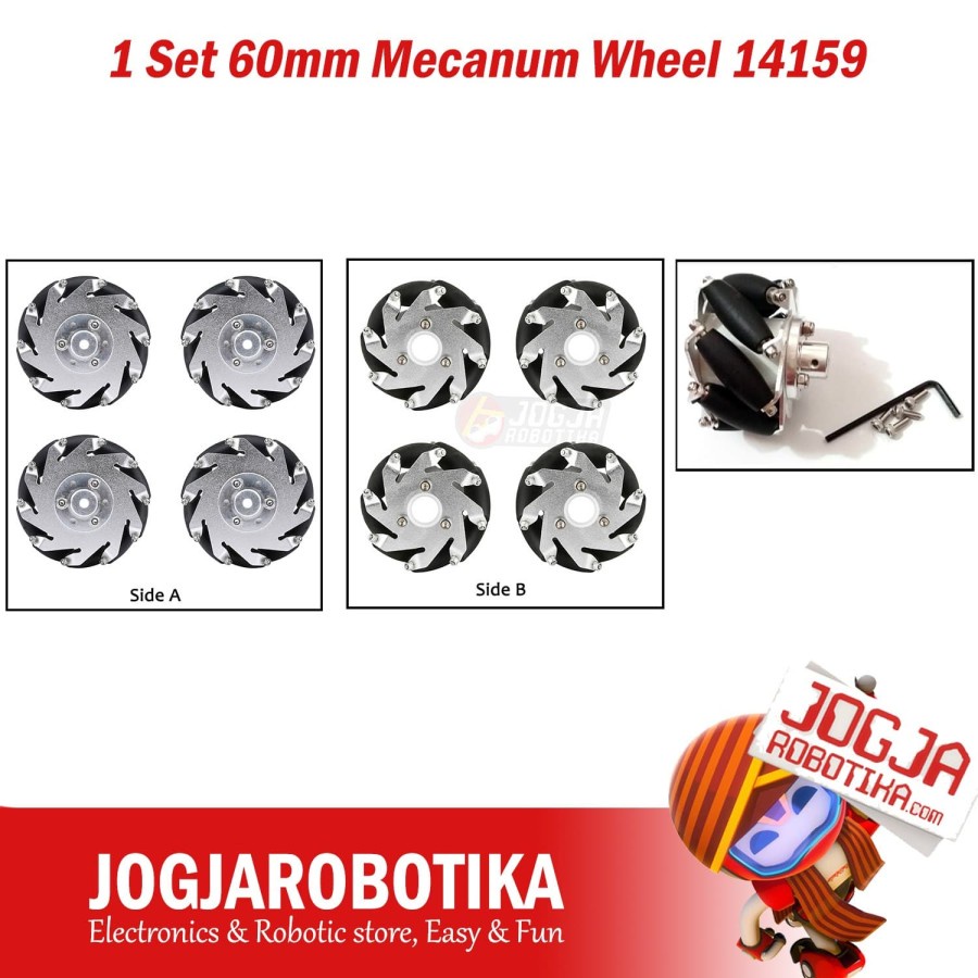 1 Set 60mm Mecanum Wheel 14159