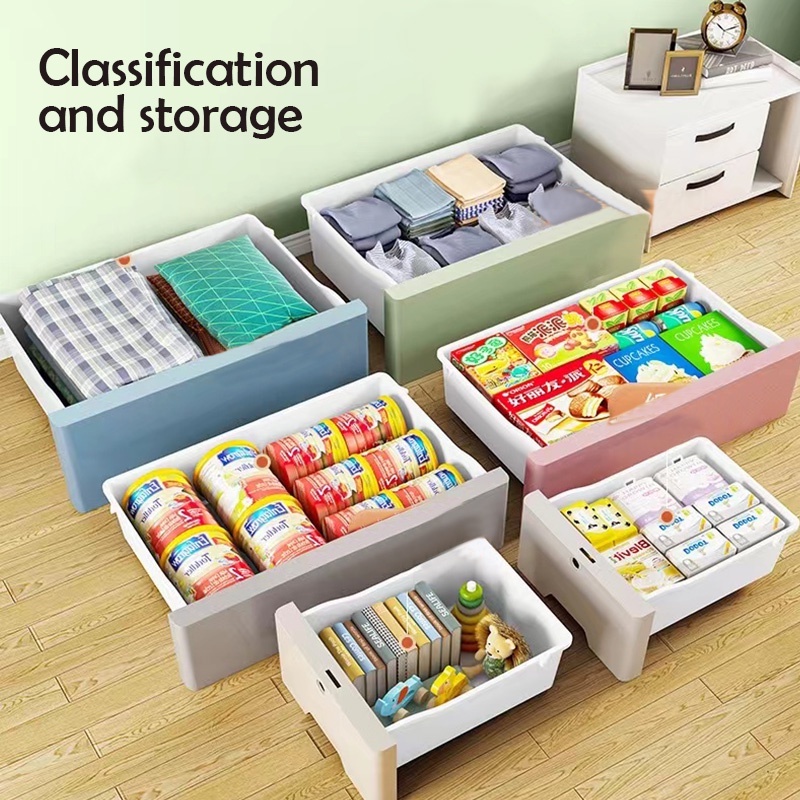 HEINO Lemari Pakaian Plastik 60CM Loker Plastik Lemari Plastik Lemari Baju Plastik Laci Plastik Kabinet Drawer Storage Cabinet Gandakan daya dukung