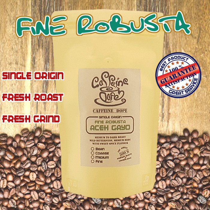 

Kopi Robusta Aceh Gayo 500 Gr -Fine Robusta- Bean/Biji & Ground/Bubuk
