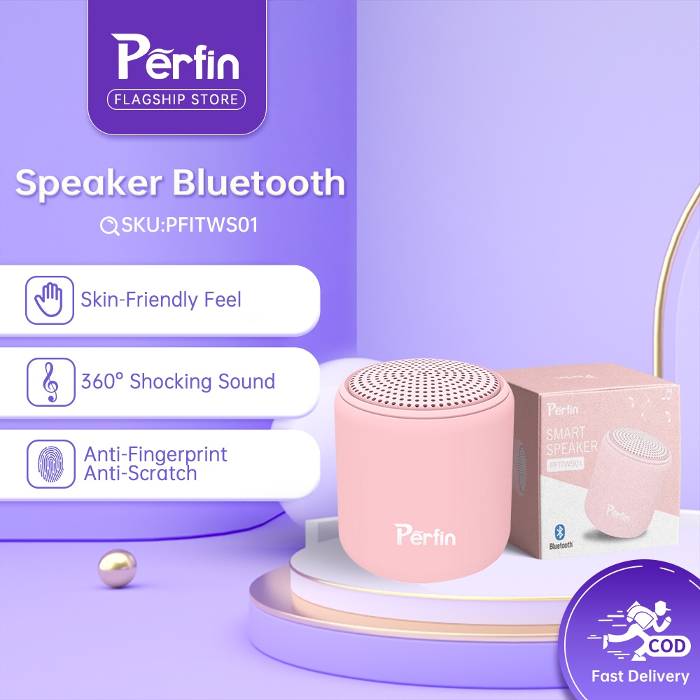 Perfin PFITWS01 TWS speaker bluetooth portabel mini Pink