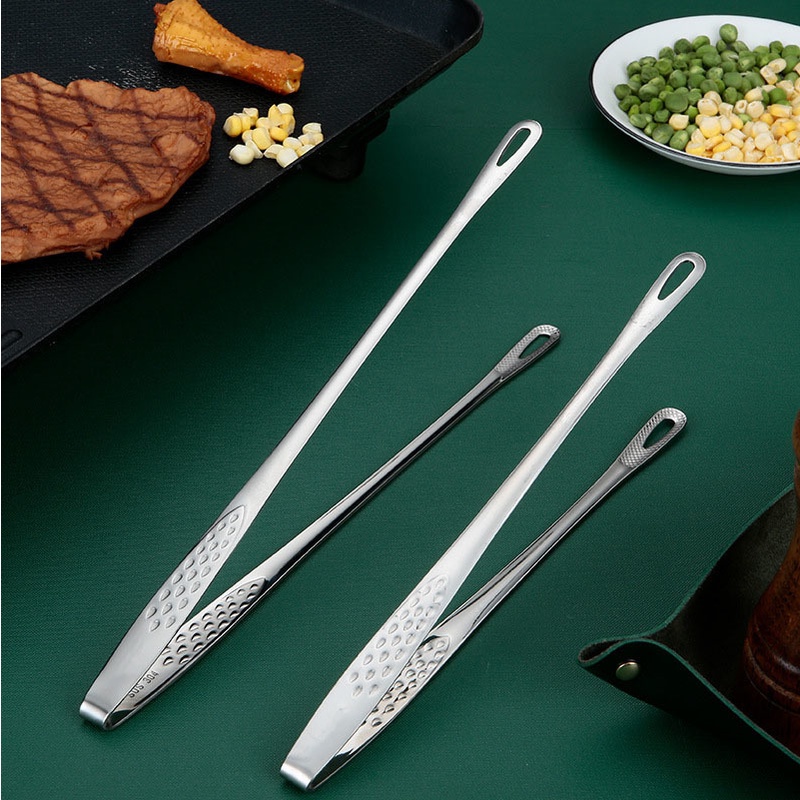 20/23/28cm Stainless Steel Food Tongs / Long Handle Non-Slip Steak Sugar Barbecue Clip / Kitchen Tools