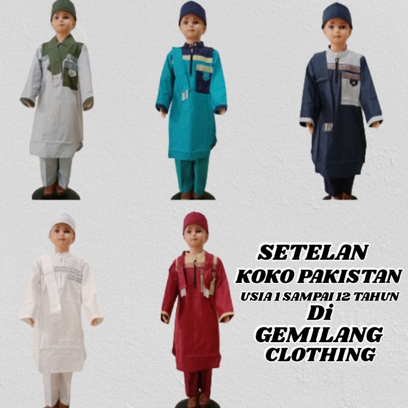 KOKO PAKISTAN PANJANG // SETELAN KOKO ANAK LAKI-LAKI USIA 1 SAMPAI 12 TAHUN // GEMILANG CLOTHING