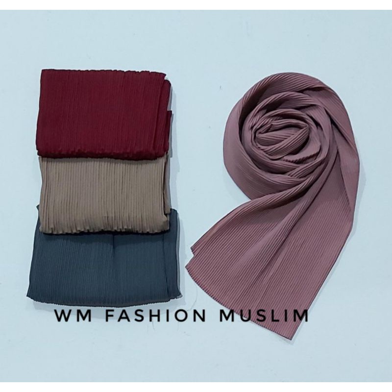 PASHMINA FULL PLISKET 180x75 BABYDOLL PREMIUM /PASHMINA PLISKET LIDI /  PLEATED SHAWL