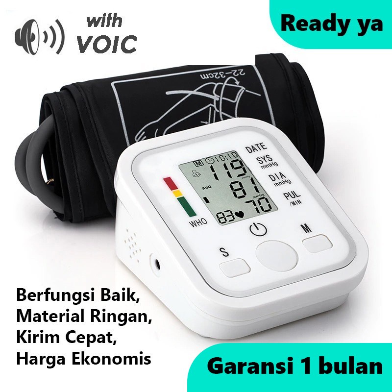 Alat Cek Pengukur Tekanan Tensi Darah Digital Tensimeter Sphygmomanometer Blood Pressure Monitor