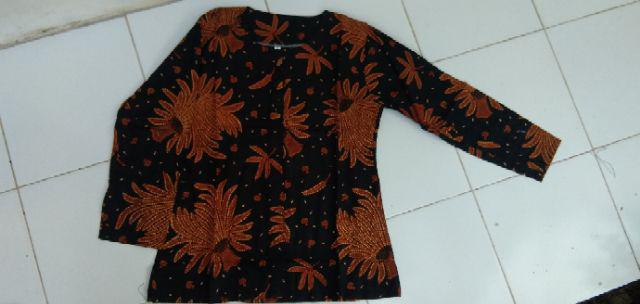 Cplp Polka Blus Lonceng Batika Sogan Batik Atasan Sogan