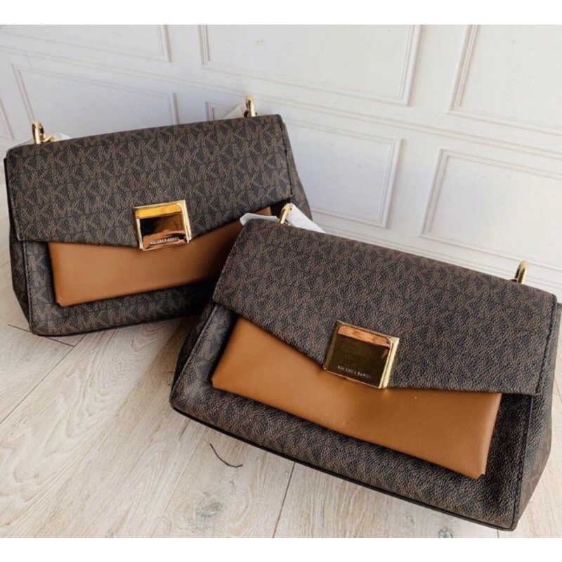 PRELOVED Bag Michael Kors Lita Brown ( Tas MK Semi Premium )