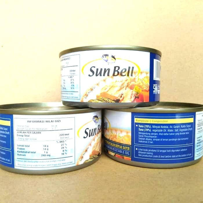 

f0fjhubfe00 Sun Bell Tuna Chunk Kaleng 185Gr Halal DsGk