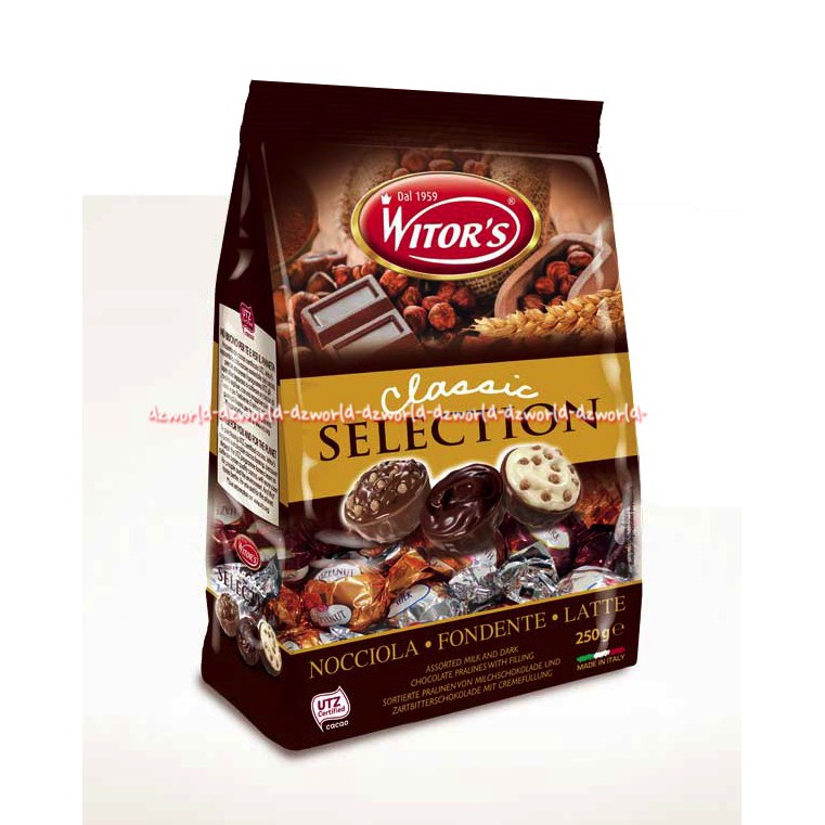 Witor's Selection Crispy 250gr Nocciola Fondente Latte Coklat Bulat Witors Witor Wintor's Krispi Kriuk