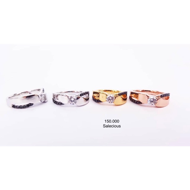 Cincin perhiasan Lapis emas luxury dengan zircon italy asli