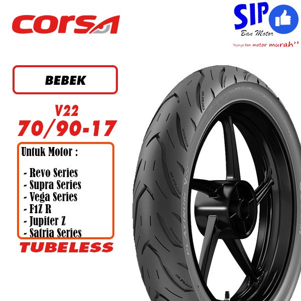 Ban motor bebek Corsa V22 70 90 17 tubeless platinum