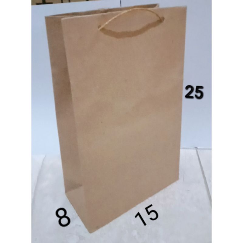 

Paper bag polos tas kertas P15 L8 T25 paperbag coklat goodie bag (minim 12pcs)