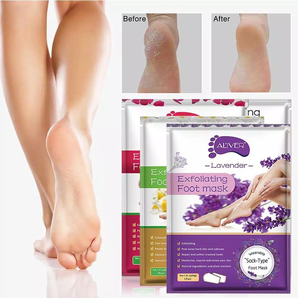 ALIVER Foot Mask Exfoliating Foot Care Lavender Camomile Rose