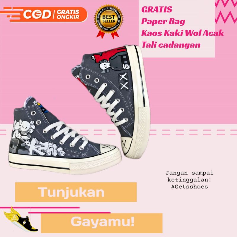 Jual Sepatu Converse 70s High X Kaws Companion Putih Sneakers