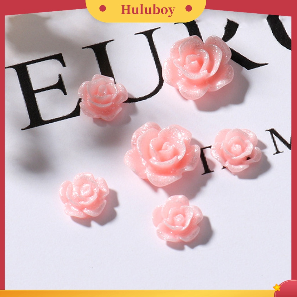 Huluboy Huluboy♡ 100pcs / Set Ornamen Bunga Camellia 3D Bahan Resin Untuk Dekorasi Nail Art Wanita