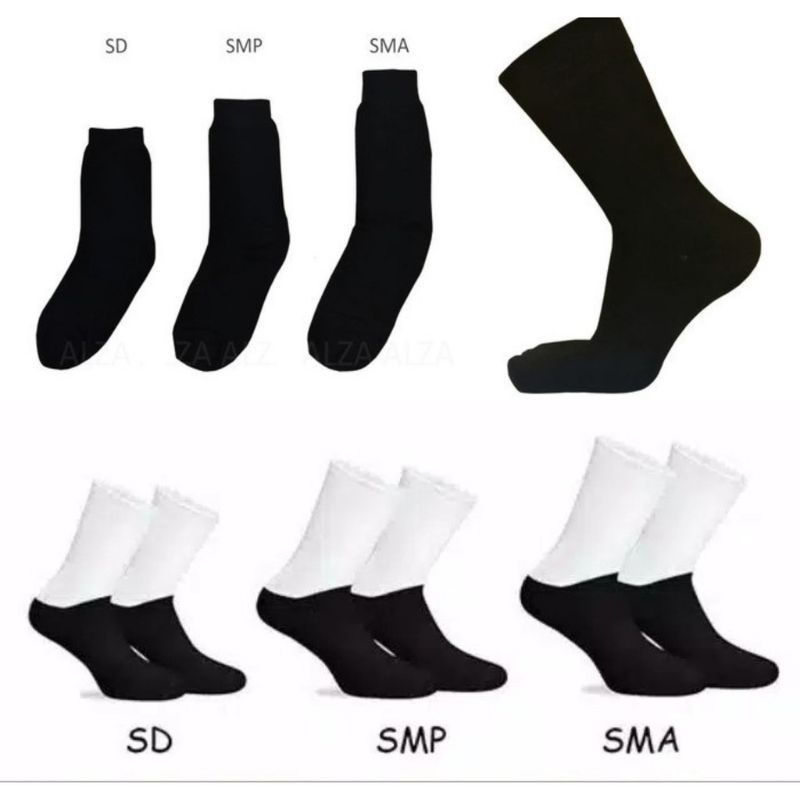 1 Lusin Kaos Kaki Polyester SD SMP SMA// Kaos Kaki Sekolah Polyester