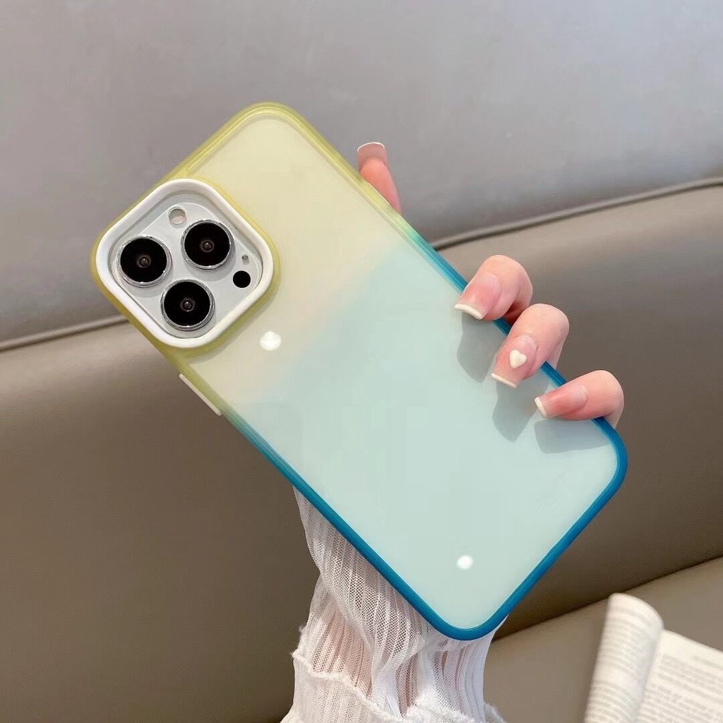 Case TPU Akrilik Bening Gradasi Kualitas Tinggi Untuk iPhone 11 Pro Max 12 Pro Max 13 Pro Max