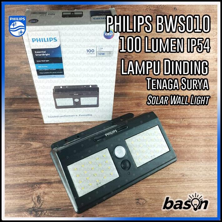 Philips Bws010 Led100 Solar Wall Light Lampu Tenaga Surya Sensor Gerak