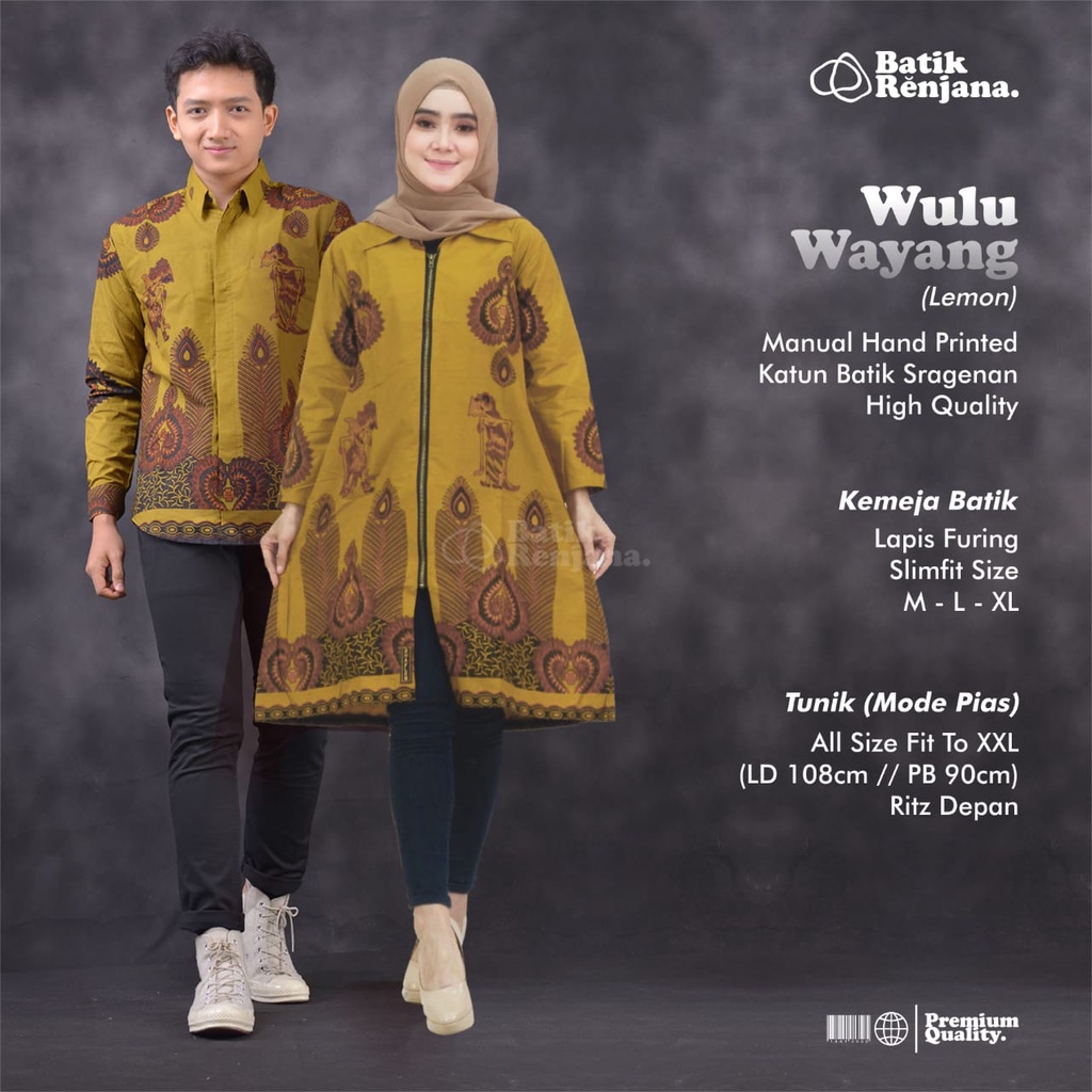 Batik Couple Tunik by Butik Batik Solo bahan Katun kode BATIK COUPLE SARIMBIT WULU WAYANG