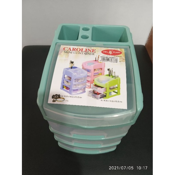 laci kecil plastik/mini container susun 3 serbaguna/laci kosmetik/laci pernik/laci caroline asvita