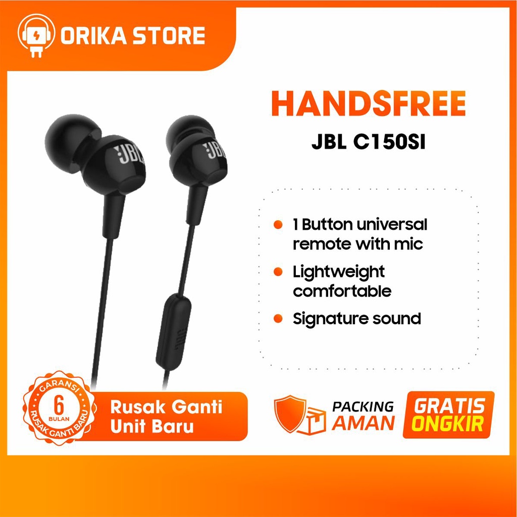 Headset JBL C150SI Original Headset | Earphone Garansi 6 Bulan Tukar Unit Baru