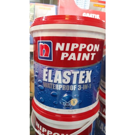 ELASTEX 4 KG WATERPROOFING 3 IN 1 NIPPON PAINT | BISA TINTING / OPLOS | ELASTEX 5 KG CAT ANTI BOCOR