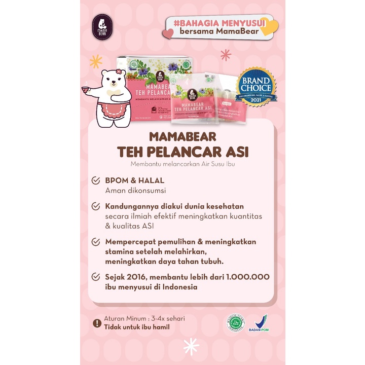 MamaBear Teh Pelancar ASI isi 20 sachet booster ASI Mama Bear Tea