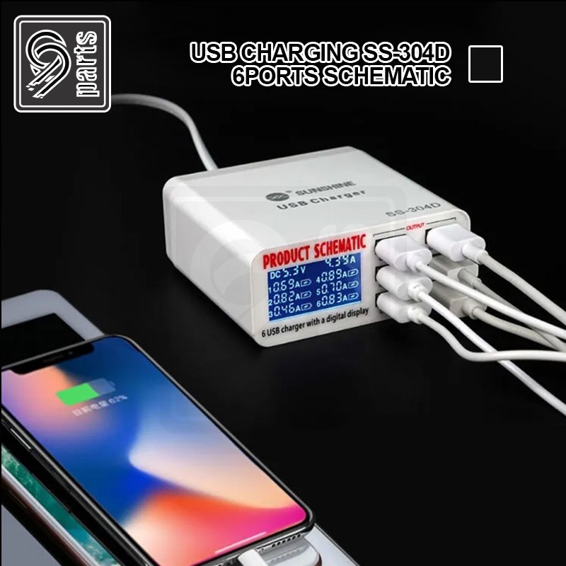 Jual Usb Schematic Sunshine 6 PORT SS304D / Usb Charger Handphone