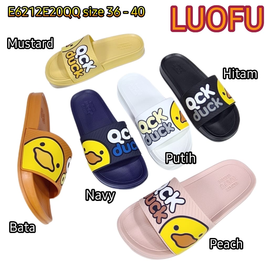 LUOFU ORIGINAL sandal karet empuk murah wanita sendal cewek selop import E6212E20QQ