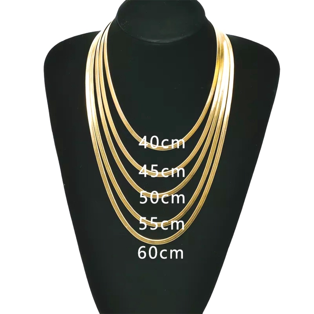 Kalung titanium silver anti karat polos cowo cewe