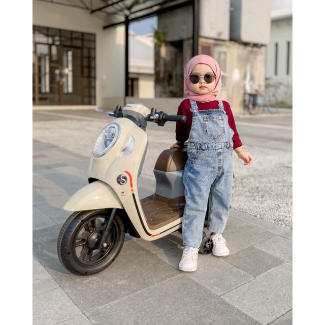 Overall Jeans Anak 1-6 tahun Super Premium / Overall Panjang Jeans Washed