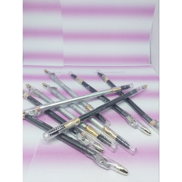 (harga 1lsn ) IMPLORA PENSIL ALIS EYEBROW PENSIL  SISIR + RAUTAN 12 PCS